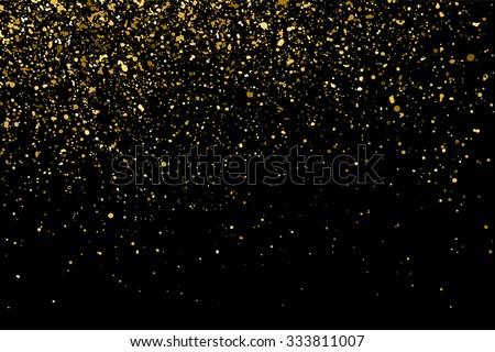 Gold glitter texture on a black background. Golden explosion of confetti. Golden grainy abstract  texture on a black  background. Design element. Vector illustration,eps 10.