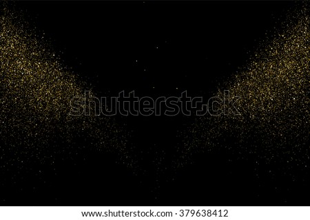 Gold glitter texture on  black background. . Design element. Vector illustration,eps 10.