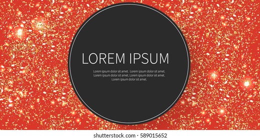 Gold glitter texture on a color  background. Watercolor colored dots. - stock vector