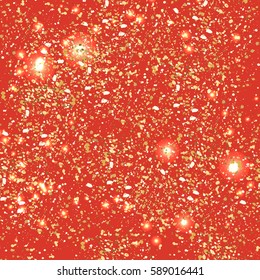 Gold glitter texture on a color  background. Watercolor colored dots. - stock vector