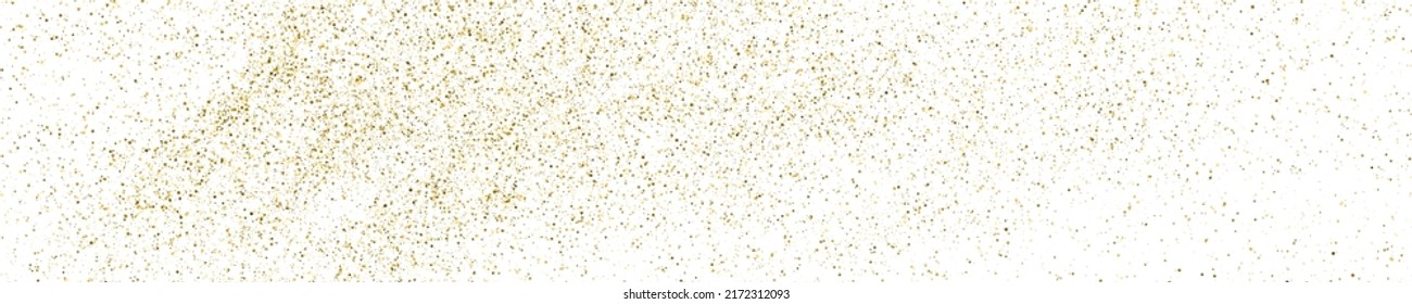 Textura De Glitter De Oro En Blanco. Banner Horizontal Largo Para El Sitio. Fondo Panorámico De Celebración. Explosión Dorada De Confetti. Ilustración De Vectores, Eps 10.
