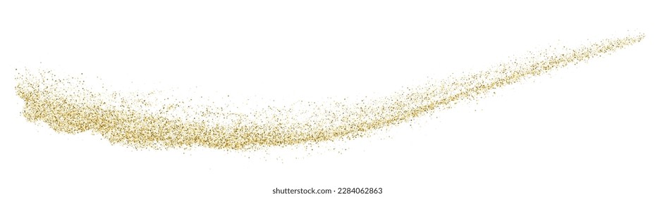Textura De Glitter De Oro En Blanco. Banner Horizontal Largo Para El Sitio. Fondo Panorámico De Celebración. Explosión Dorada De Confetti. Ilustración De Vectores, Eps 10.