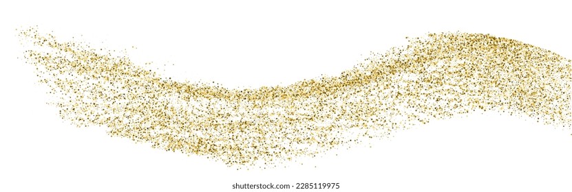 Textura De Glitter De Oro En Blanco. Banner Horizontal Largo Para El Sitio. Fondo Panorámico De Celebración. Explosión Dorada De Confetti. Ilustración De Vectores, Eps 10.