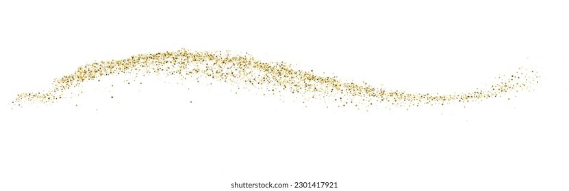 Textura De Glitter De Oro En Blanco. Banner Horizontal Largo Para El Sitio. Fondo Panorámico De Celebración. Explosión Dorada De Confetti. Ilustración De Vectores, Eps 10.