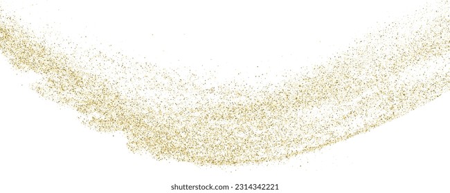 Gold Glitter Texture On White. Horizontal Long Banner For Site. Panoramic Celebratory Background. Golden Explosion Of Confetti. Vector Illustration, Eps 10.