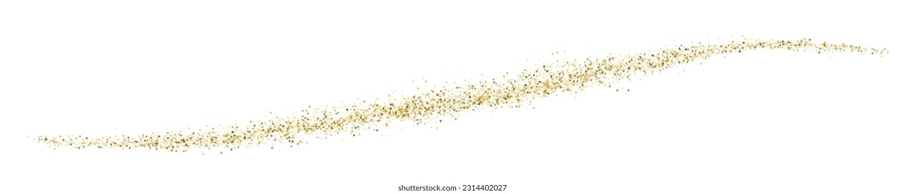 Textura De Glitter De Oro En Blanco. Banner Horizontal Largo Para El Sitio. Fondo Panorámico De Celebración. Explosión Dorada De Confetti. Ilustración De Vectores, Eps 10.