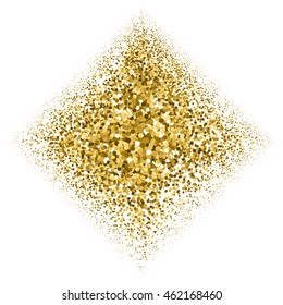 Gold glitter texture on a white background. Golden grainy abstract texture. Golden confetti background. Vector illustration.
