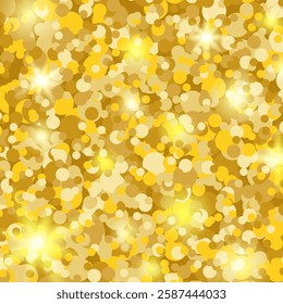 Gold glitter texture with shine. Abstract shiny background. Vector illustration.