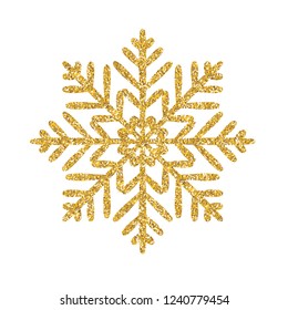 Correa de nieve con brillo dorado aislada sobre fondo blanco. Ilustración vectorial.