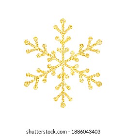 Brillo de nieve con textura de brillo dorado sobre fondo blanco para la decoración de árboles de Navidad, Vector, Ilustración.
