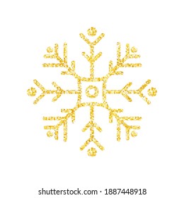 Brillo de nieve con textura de brillo dorado sobre fondo blanco para la decoración de árboles de Navidad, Vector, Ilustración.