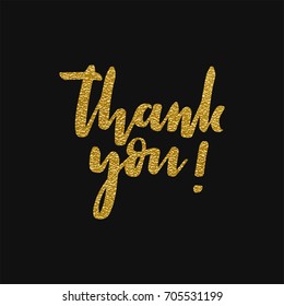 Hand Lettering Inscription Thank You Golden Stock Illustration ...