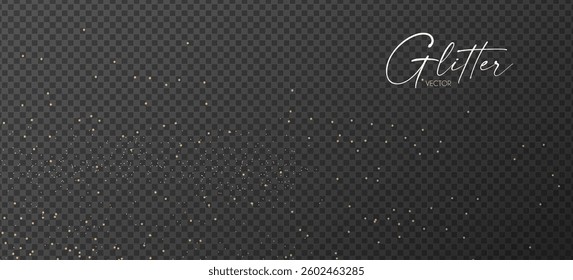 Gold glitter transparent effect. Elegant luxury gold dust. Shining light effect. Golden dust