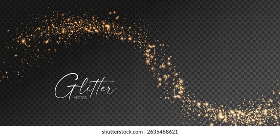 Gold glitter transparent effect. Elegant luxury gold dust. Shining light effect. Golden dust