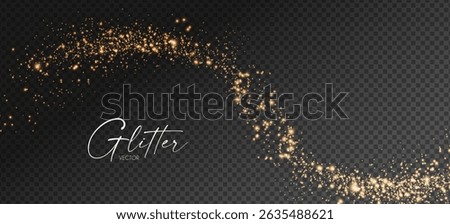 Gold glitter transparent effect. Elegant luxury gold dust. Shining light effect. Golden dust