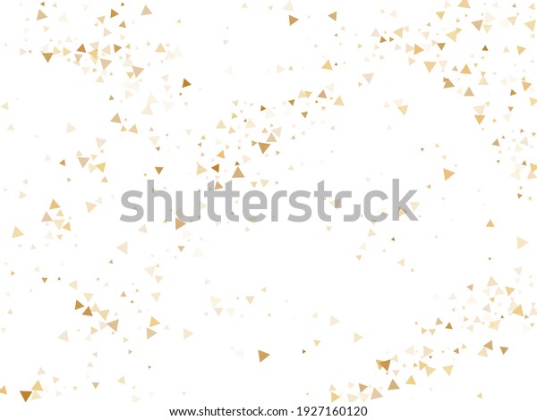 Gold\
glitter triangles confetti premium vector background. Triangle\
sparkles dust geometric christmas backdrop. Glowing gold confetti\
festive vector illustration. Magic golden glitter.\
