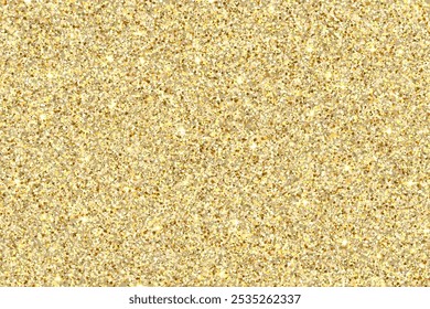Gold glitter vector festive background. Horizontal Gold glitter texture. Gold colored vector circles and sparkles. EPS 10