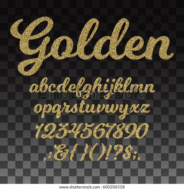 Gold Glitter Vector Font Golden Alphabet Stock Vector (Royalty Free ...