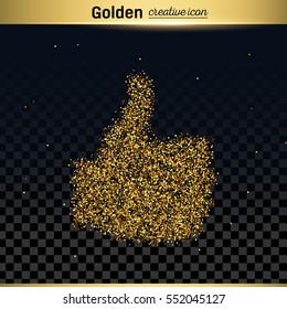 Gold glitter vector icon