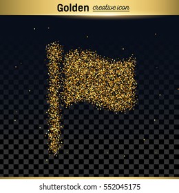 Gold glitter vector icon
