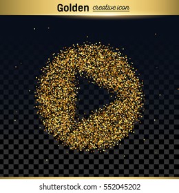 Gold glitter vector icon