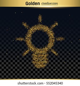 Gold glitter vector icon