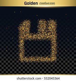 Gold glitter vector icon
