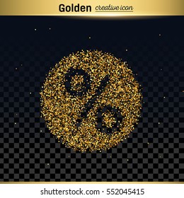 Gold glitter vector icon