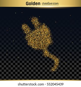 Gold glitter vector icon