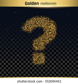 Gold glitter vector icon