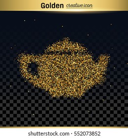 Gold glitter vector icon