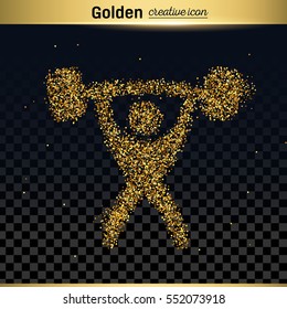Gold glitter vector icon