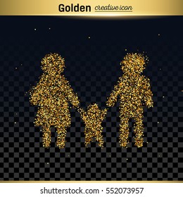 Gold glitter vector icon