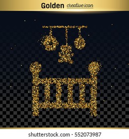 Gold glitter vector icon