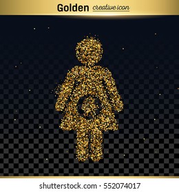 Gold glitter vector icon