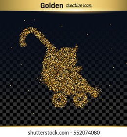 Gold glitter vector icon
