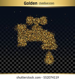 Gold glitter vector icon