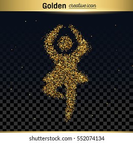 Gold glitter vector icon