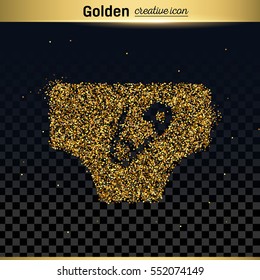 Gold glitter vector icon