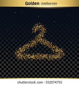 Gold glitter vector icon