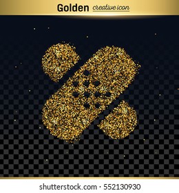 Gold glitter vector icon