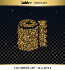 Gold glitter vector icon