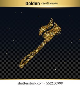 Gold glitter vector icon