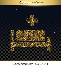 Gold glitter vector icon