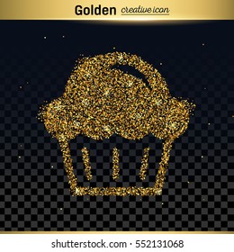 Gold glitter vector icon