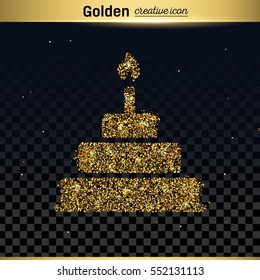 Gold glitter vector icon