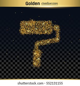 Gold glitter vector icon