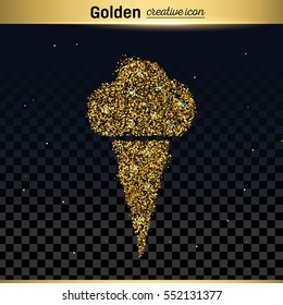 Gold glitter vector icon