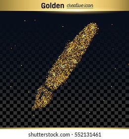 Gold glitter vector icon