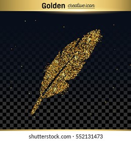 Gold glitter vector icon